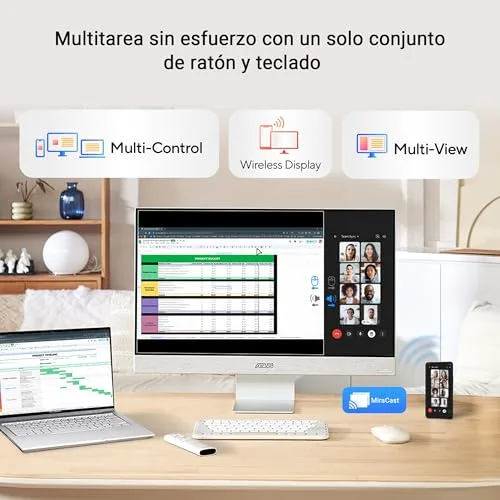 ASUS ▫️ ZenScreen Smart MS27UC - Monitor IPS UHD (3840 x 2160) de 27 polegadas com 99% de cobertura sRGB, Google TV, altifalantes Harman Kardon, USB Tipo C (90 W PD), HDMI, DisplayPort e concentrador USB 4
