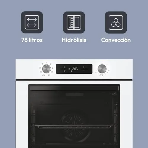 CANDY ▫️ Bake 600 CA6 N3T1HTW Forno Multifunções, 78 L, Receitas através da aplicação hOn, 1 tabuleiro e 1 grelha, Limpeza hidrolítica, Convecção + Ventilador, 9 funções, Ready UX, Branco 2