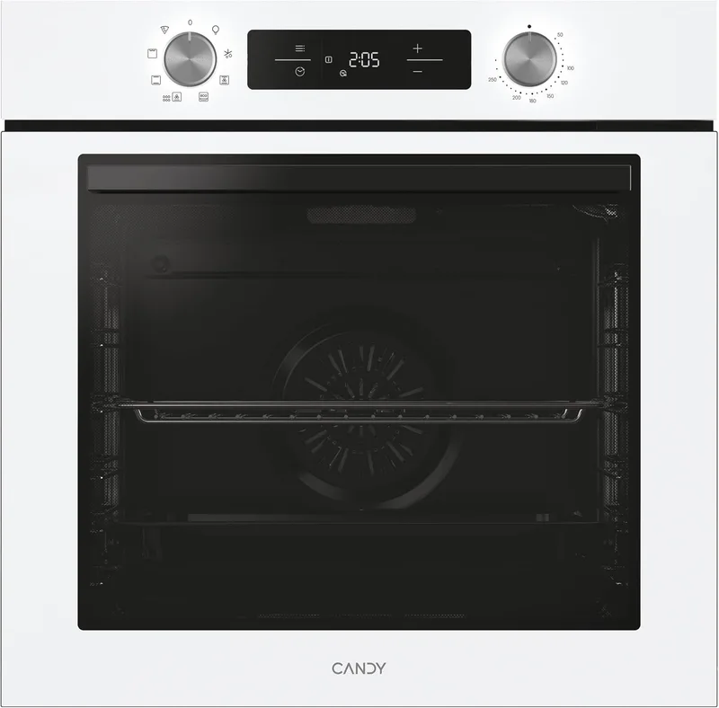 CANDY ▫️ Bake 600 CA6 N3T1HTW Forno Multifunções, 78 L, Receitas através da aplicação hOn, 1 tabuleiro e 1 grelha, Limpeza hidrolítica, Convecção + Ventilador, 9 funções, Ready UX, Branco