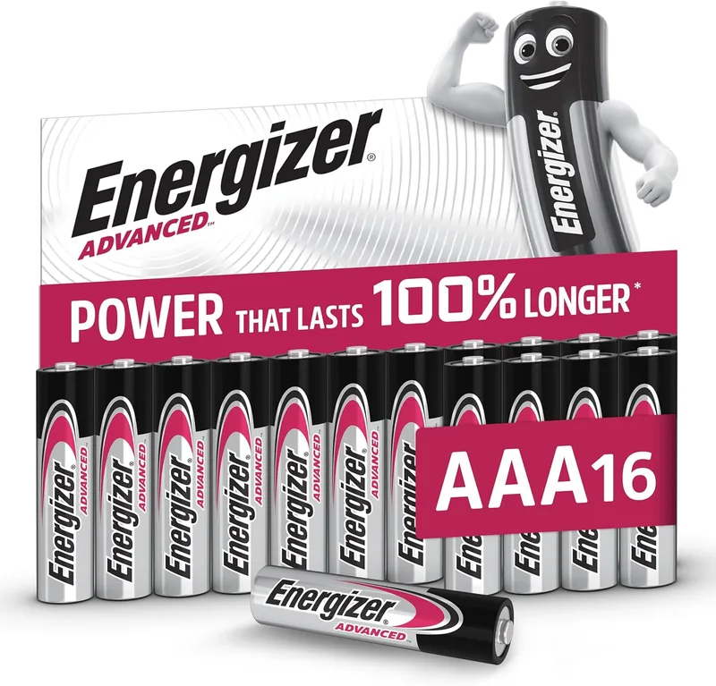 Energizer ▫️ Advanced - Pilhas AAA (16 unidades) - Pilhas alcalinas de longa duração de 1,5 V - Alta potência - Fabricadas na UE - Embalagem 100% reciclável - 10 anos de vida útil [Exclusivo na Amazon] [Exclusivo na Amazon].