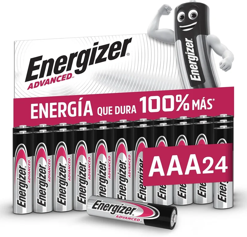 Energizer ▫️ Advanced - Pilhas AAA (Embalagem de 24) - Pilhas alcalinas de 1,5 V