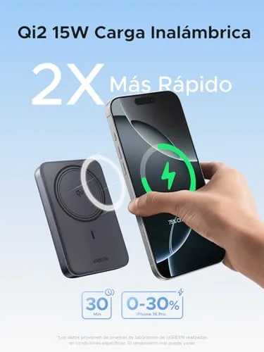 UGREEN ▫️ Zapix Qi2 Power Bank Magsafe de 15 W, 10 000 mAh, bateria externa USB-C de 20 W 2
