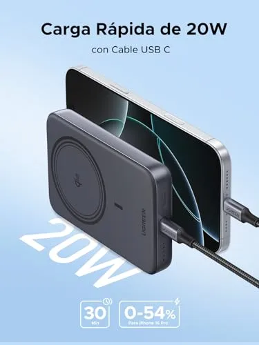 UGREEN ▫️ Zapix Qi2 Power Bank Magsafe de 15 W, 10 000 mAh, bateria externa USB-C de 20 W 4