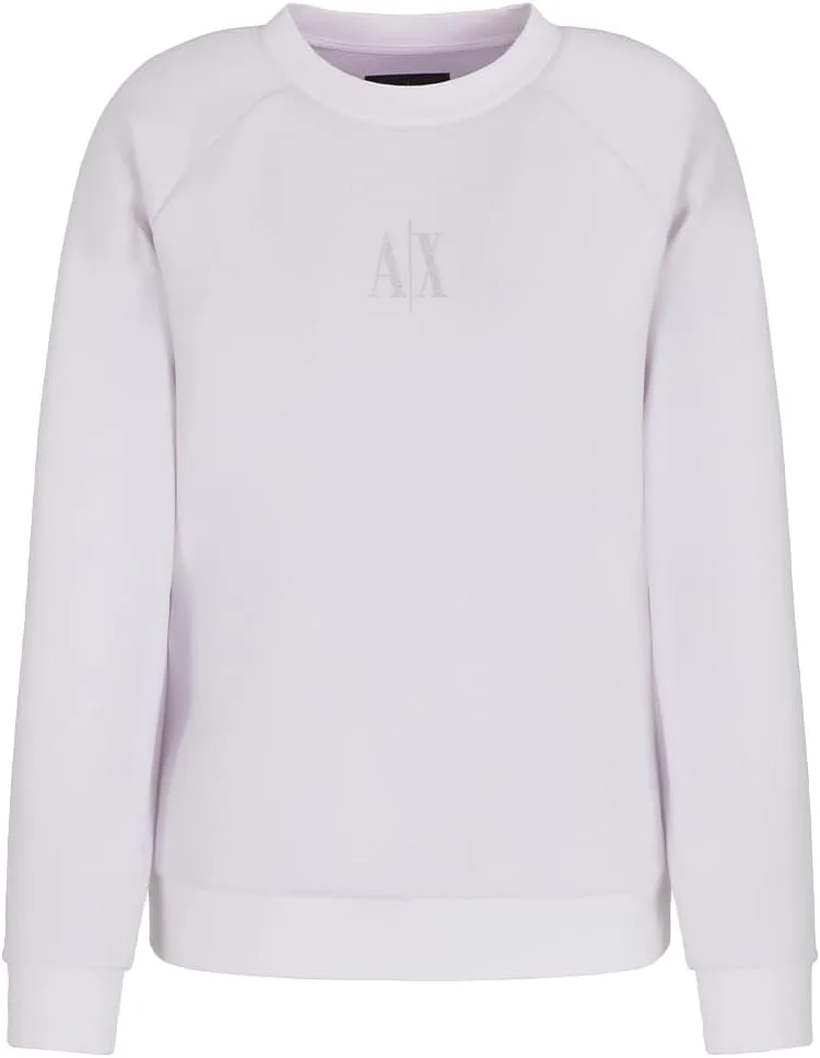 Armani Exchange ▫️ Icon Project, Logótipo Brilhante, Camisola de Gola Redonda para Mulher