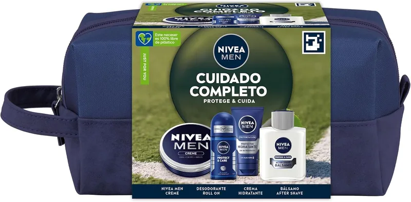 NIVEA MEN ▫️ Complete Care Pack, conjunto de oferta para homem com creme de rosto (1 x 75 ml), hidratante de corpo inteiro (1 x 150 ml), bálsamo after shave (1 x 100 ml), desodorizante (1 x 100 ml)