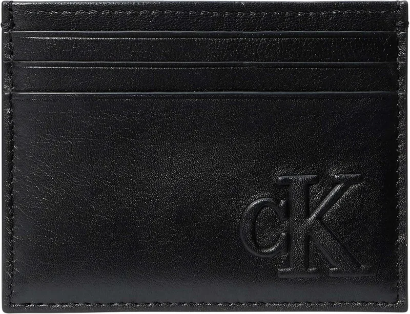 Calvin Klein ▫️ Porta-cartões Bold para homem, em pele, preto (Black), tamanho único