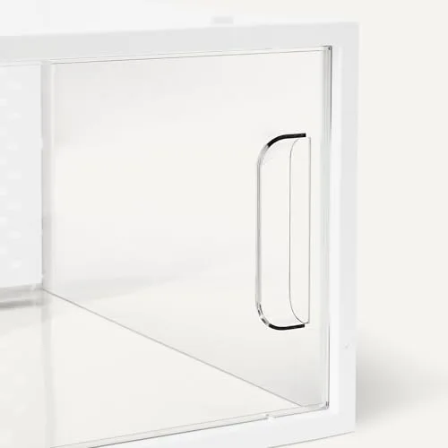 Amazon Basics ▫️ Caixa organizadora de sapatos empilhável e dobrável, grande, embalagem de 12 unidades, transparente 4