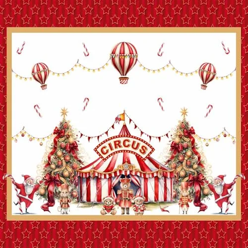 PETTI ARTIGIANI ITALIANI ▫️ Capa de forno natalícia 40x50 cm, Capas de forno natalícias, Decoração natalícia para fornos, Capa de forno com tema de circo, 100% 5