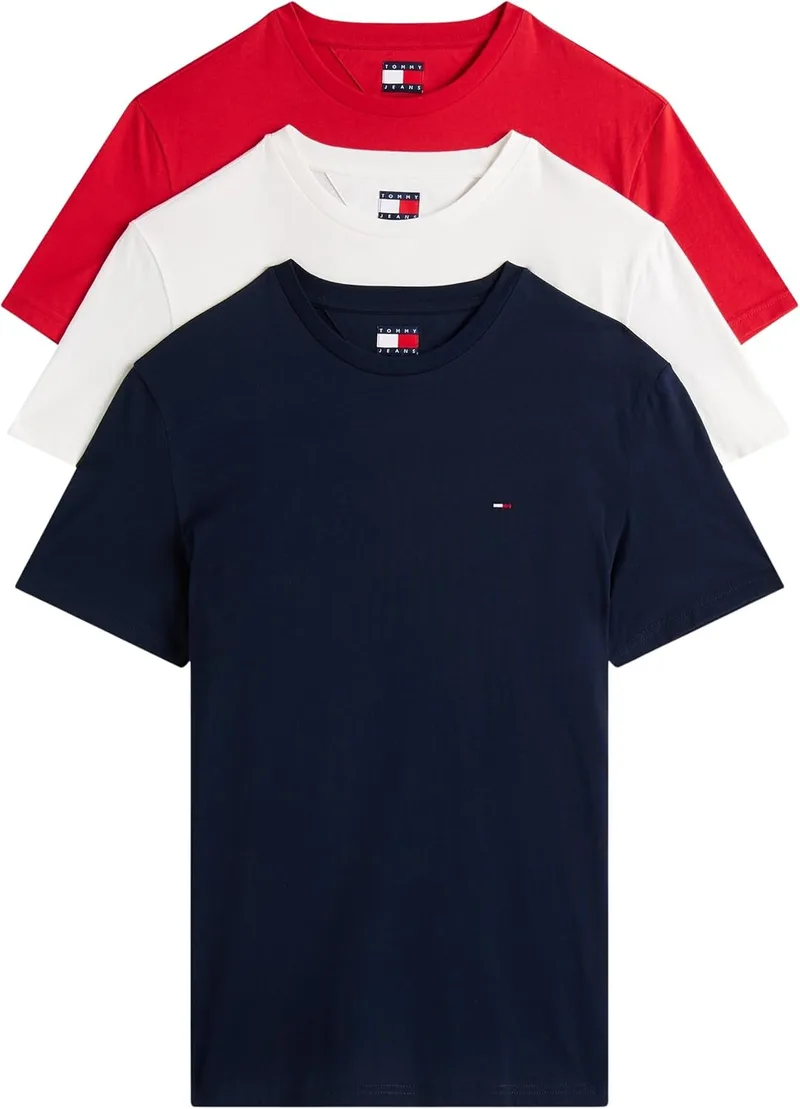 Tommy Jeans ▫️ T-Shirts de algodão de manga curta para homem 3 Pack de 3