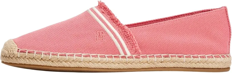 Tommy Hilfiger ▫️ Espadrilles para mulher Lona com franjas Fechado Fechado com logótipo