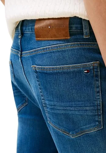 Tommy Hilfiger ▫️ Calças de ganga para homem, modelo Slim Bleecker, tamanho médio 3
