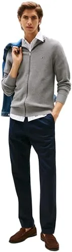 Tommy Hilfiger ▫️ Calças chino para homem, modelo Harlem Satin, corte descontraído 4