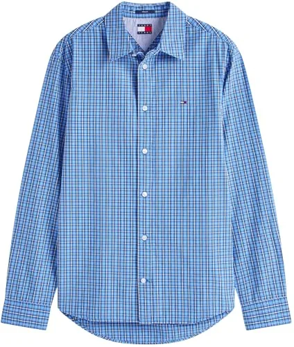 Tommy Jeans ▫️ TJM Essnt Poplin Reg Shirt Ext Dm0dm21693 Camisa de manga comprida para homem (pacote de 1) 4