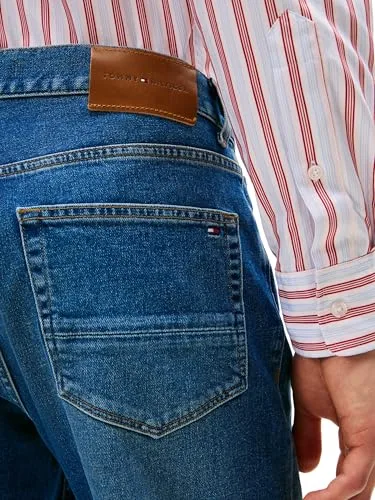 Tommy Hilfiger ▫️ Calças de ganga para homem, modelo Tapered Harlem, cintura média 3