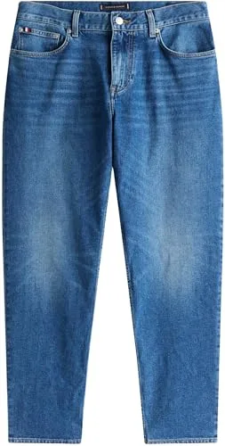 Tommy Hilfiger ▫️ Calças de ganga para homem, modelo Tapered Harlem, cintura média 4
