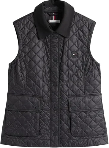Tommy Hilfiger ▫️ Colete acolchoado de nylon com costura fina Ww0ww45638 para mulher (pacote de 1) 4