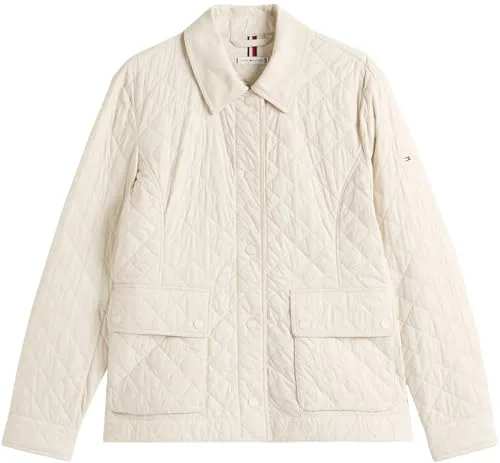 Tommy Hilfiger ▫️ Casaco acolchoado para mulher, em nylon, corte justo, acolchoado, com gola francesa 4