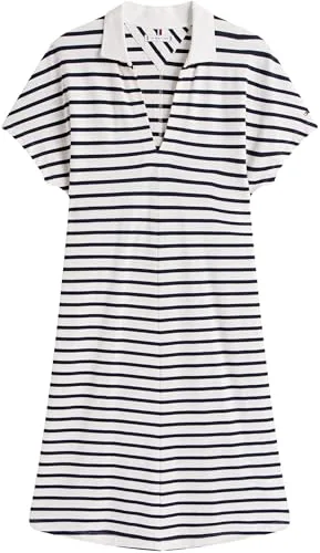 Tommy Hilfiger ▫️ Vestido tipo polo feminino em lyocell com detalhes em tecido contrastante e mangas curtas 4