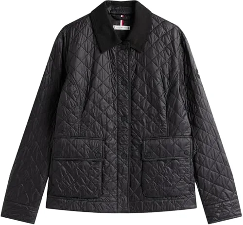 Tommy Hilfiger ▫️ Casaco acolchoado para mulher, em nylon, corte justo, acolchoado, com gola francesa 5