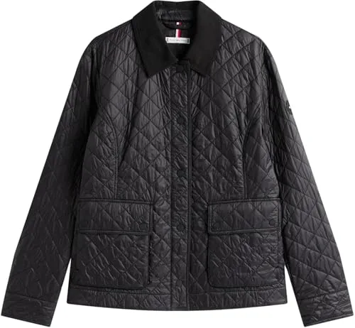 Tommy Hilfiger ▫️ Casaco acolchoado para mulher, em nylon, corte justo, acolchoado, com gola francesa 6