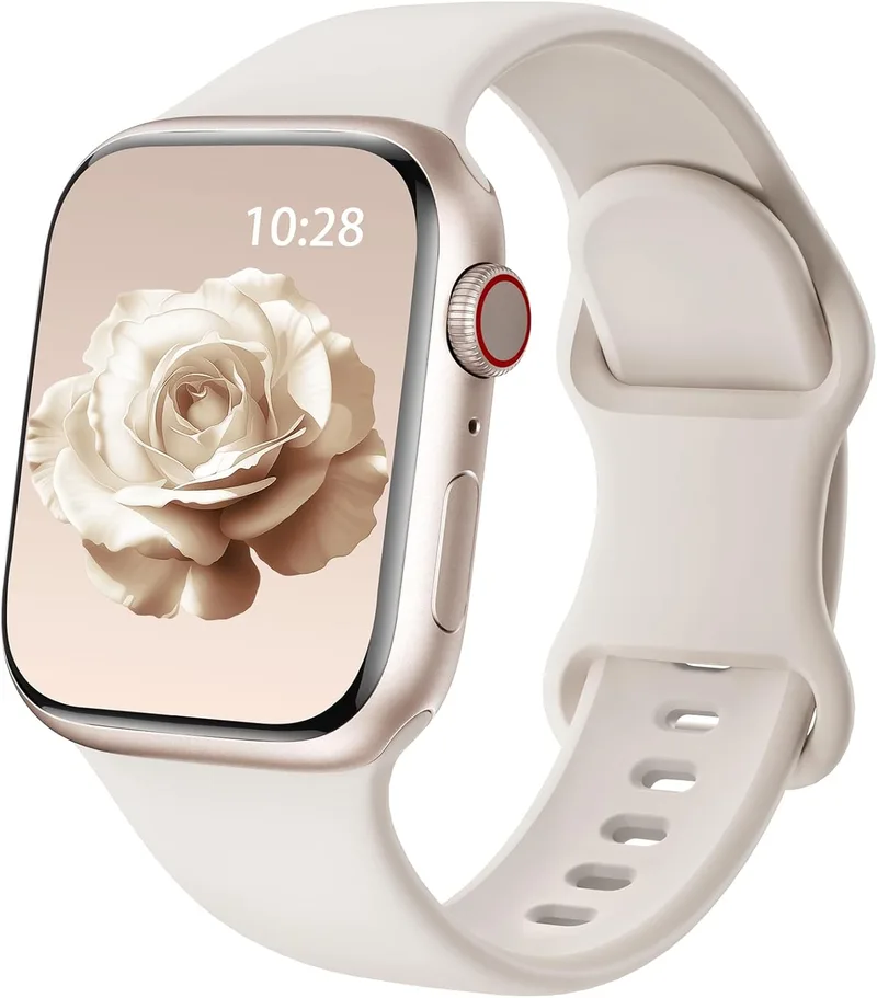 Yoohoo ▫️ Correia Correia compatível com Apple Watch 40mm 44mm 38mm 46mm 45mm 41mm 42mm 49mm,Correia de silicone respirável para Apple Watch Compatível com iWatch Series 10 9 8 7 6 5 4 3 2 1 SE Ultra