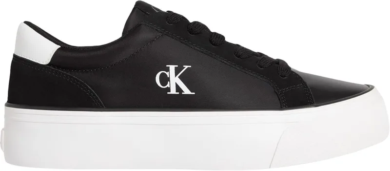 Calvin Klein ▫️ Sneaker com sola vulcanizada Flatform Nylon Mix com logótipo para mulher