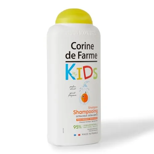 Corine de Farme ▫️ Champô Kids para Crianças 300 ml - Produto Infantil Extra Suave - Aroma a Alperce - Cosmético Natural - França - Peles Sensíveis (Embalagem de 2) 2