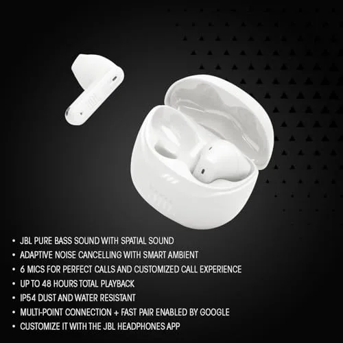 JBL ▫️ Tune Flex 2, Auscultadores com Cancelamento de Ruído, Branco 3