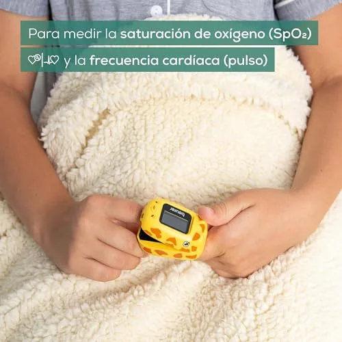 Beurer ▫️ PO 13 Kids Oxímetro de pulso digital para crianças, medição do pulso e da saturação de oxigénio em segundos, formato compacto, alinhamento automático do ecrã, com bolsa de 2
