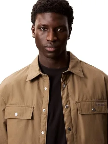 Calvin Klein ▫️ Camisa sobrevestida para homem, com enchimento de algodão e botões de pressão 4