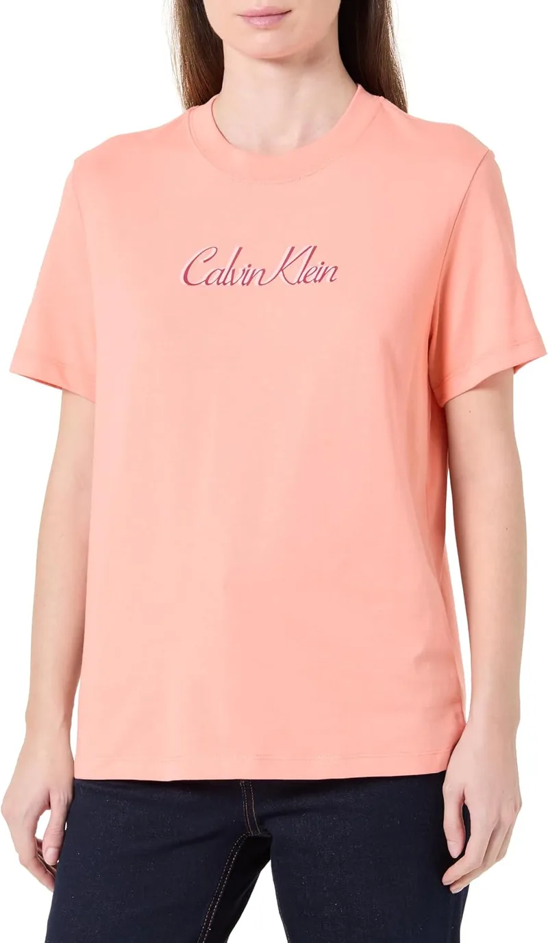Calvin Klein ▫️ Camiseta de manga curta para mulher Classic Logo tee em algodão