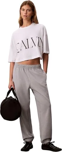 Calvin Klein ▫️ Calças de fato de treino para mulher Monologo em French Terry com cintura elástica 5