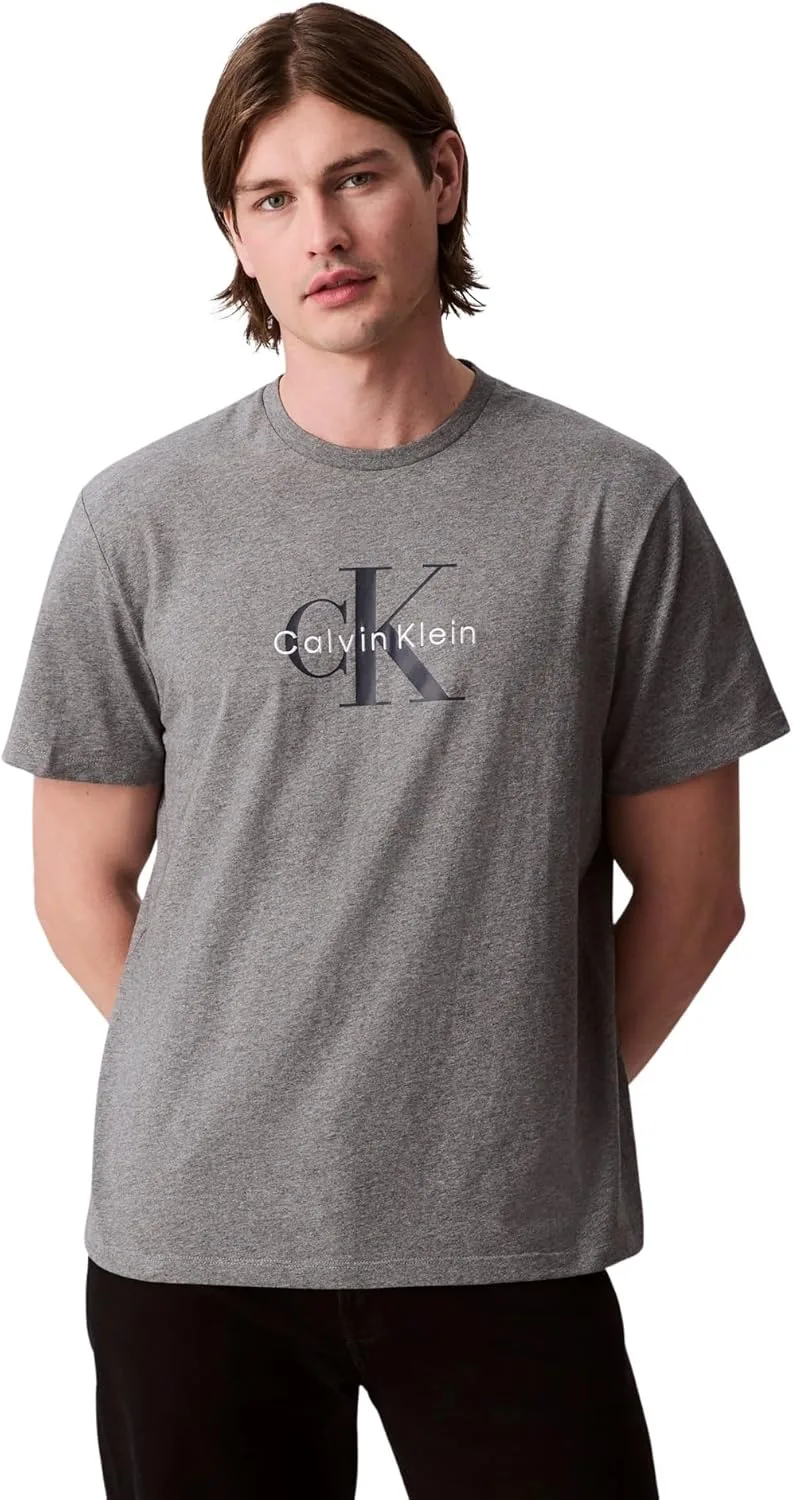 Calvin Klein ▫️ T-shirt de manga curta para homem T-shirt de algodão monologo