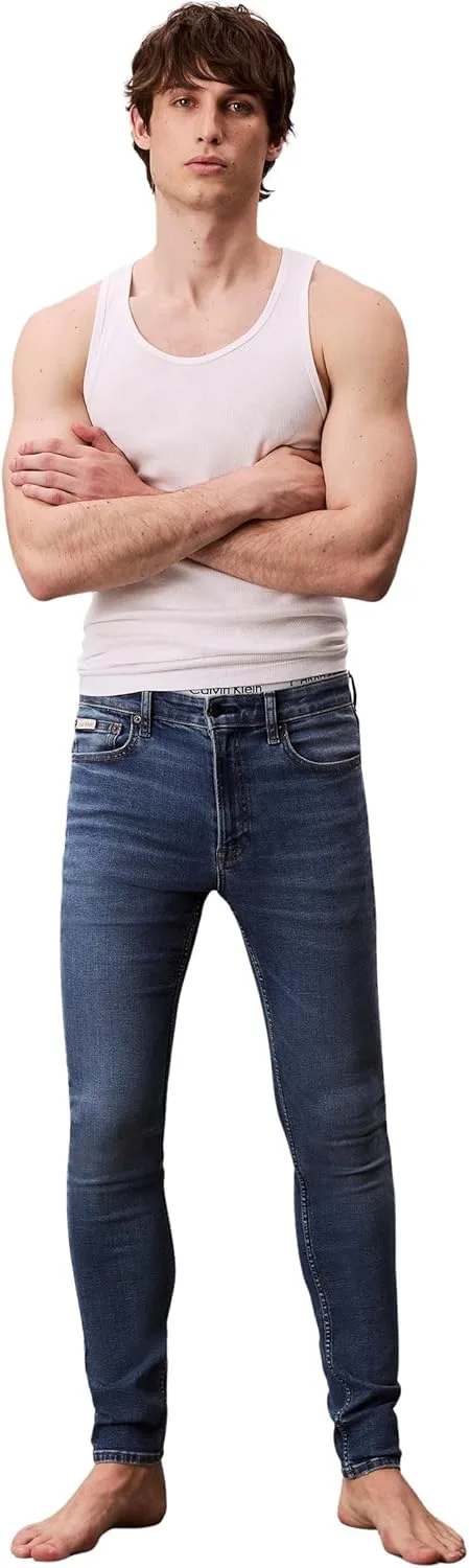 Calvin Klein ▫️ Skinny Canyon Blue Jean Regen Lv04rb719g - Calças de ganga para homem