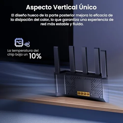 Tenda ▫️ RX2L Pro - Router Wi-Fi 6 AX1500, banda dupla 2,4 GHz/5 GHz, 4 portas Gigabit, 5 antenas de 6 dBi, refrigeração vertical, configuração fácil, VPN, IPv6, WPA3, MU-MIMO, OFDMA, controlo parental 4