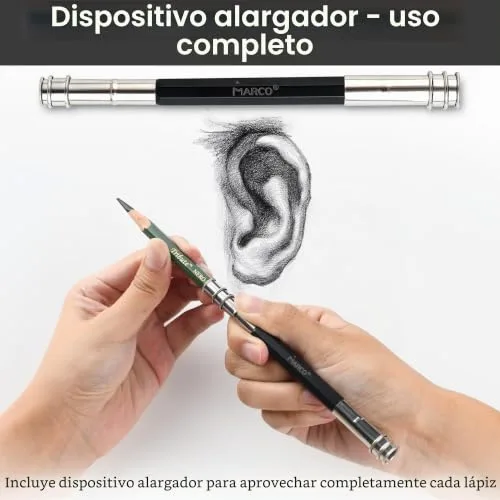 MARCO ▫️ Conjunto de lápis para esboços e desenhos, 25 peças, de qualidade superior, adequado para principiantes, artistas, adultos e adolescentes, ideal para esboços detalhados e desenhos diários 7
