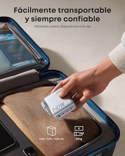 Anker ▫️ Carregador de carregamento rápido USB-C de 140 W com 4 portas GAN 6