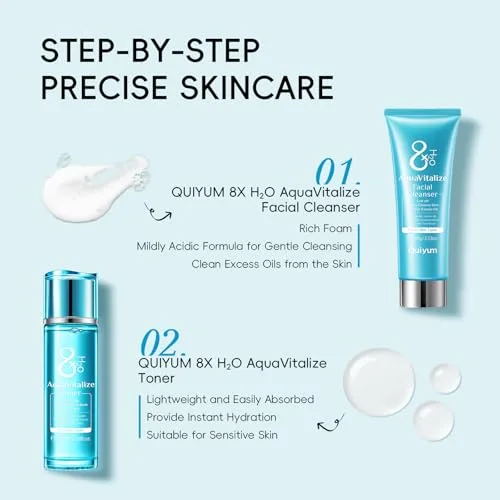 QUIYUM ▫️ Conjunto de Cuidados Faciais 8x H2O AquaVitalize - Kit de Cuidados da Pele de 5 peças 2