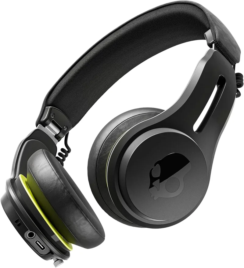 Skullcandy ▫️ Auscultadores Bluetooth Icon ANC sem fios no ouvido, com cancelamento ativo de ruído, bateria até 60 horas, resistentes à água e ao suor, dobráveis e duráveis, microfone para iPhone Android - Preto verdadeiro