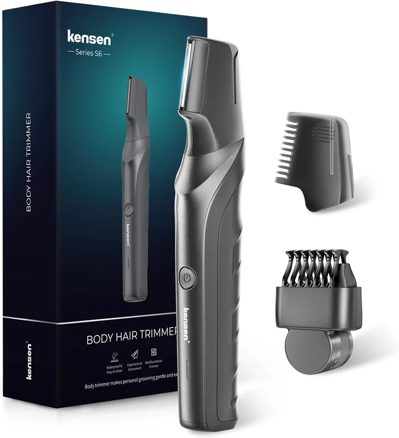 kensen ▫️ Máquina de barbear corporal para homem, depiladora corporal para homem máquina de barbear com pente de limite ajustável (3-12 mm), máquina de barbear à prova de água para barba, axilas, peito e zonas íntimas