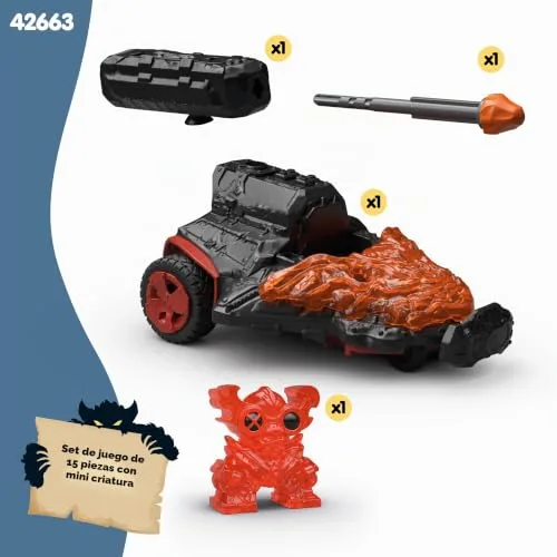 Schleich ▫️ 42663 Veículo a jato da Lava com minifigura, a partir dos 7 anos, ELDRADOR Creatures - conjunto de brinquedos, 15 peças 5