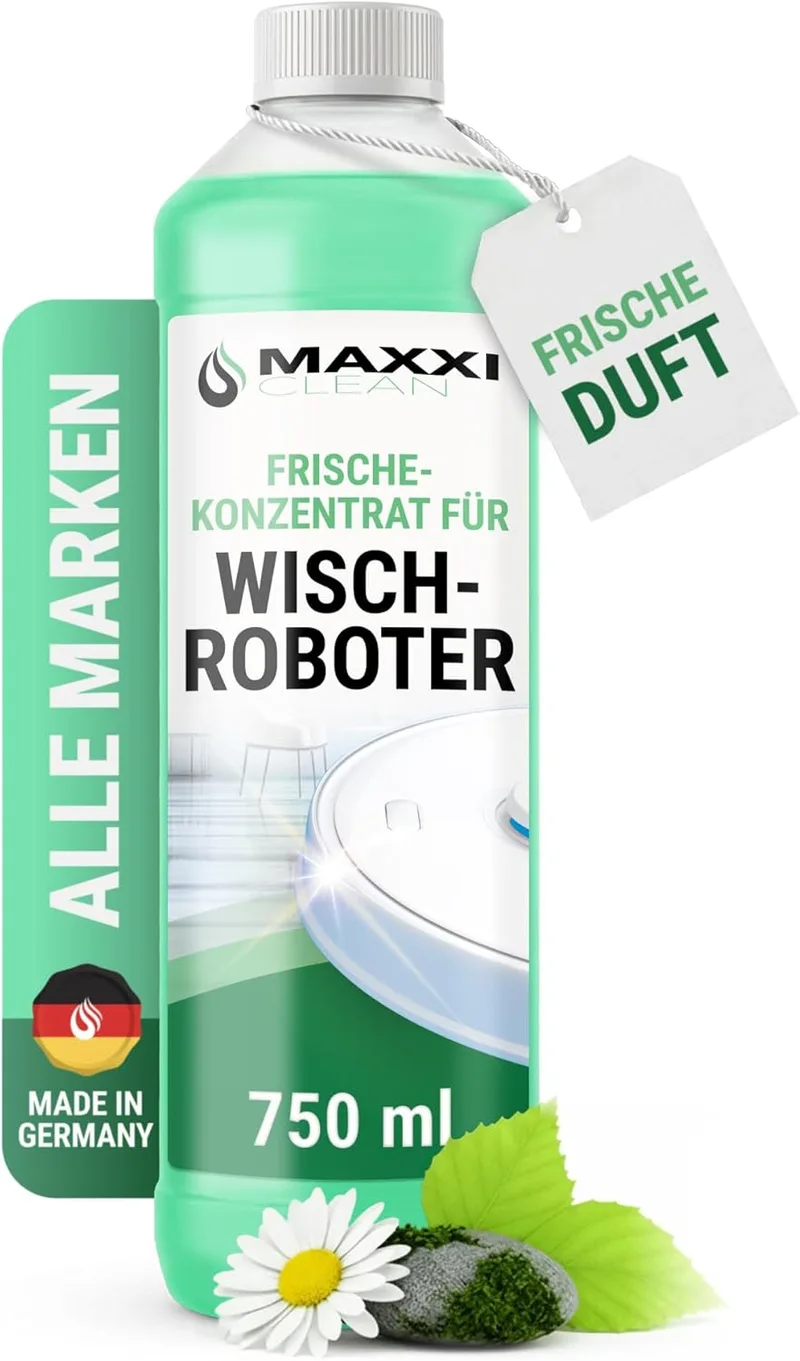 Maxxi Clean ▫️ 750 ml de produto de limpeza de pavimentos com aroma fresco, adequado para todos os robots de limpeza, concentrado universal, líquido para parquet, azulejos e aspiradores.