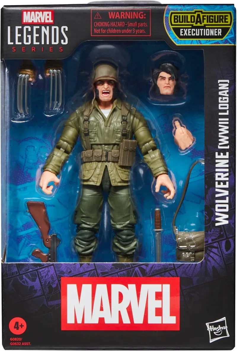 Marvel ▫️ Série Legends, Wolverine (Logan da Segunda Guerra Mundial), Figura de ação inspirada nas bandas desenhadas dos X-Men | Legends - Figura de ação de 6 polegadas BAF Executioner - Wolverine (Logan da Segunda Guerra Mundial)