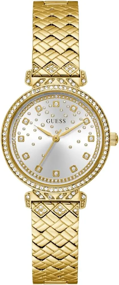 GUESS ▫️ Enchantment - Relógio analógico para senhora, 32 mm de largura, tom dourado/prateado, tom dourado/prateado, clássico