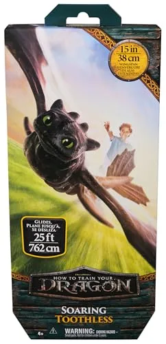 Dreamworks Dragons ▫️ Figura do Dragão Desdentado voador do filme «Como Treinar o Teu Dragão», com asas estendidas de 38 cm, desliza no ar até 762 cm, 6072659, brinquedos para crianças a partir dos 4 anos, presente para crianças a partir dos 4 anos 2