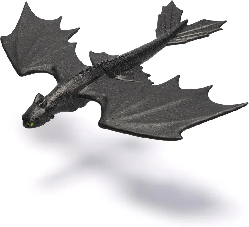 Dreamworks Dragons ▫️ Figura do Dragão Desdentado voador do filme «Como Treinar o Teu Dragão», com asas estendidas de 38 cm, desliza no ar até 762 cm, 6072659, brinquedos para crianças a partir dos 4 anos, presente para crianças a partir dos 4 anos