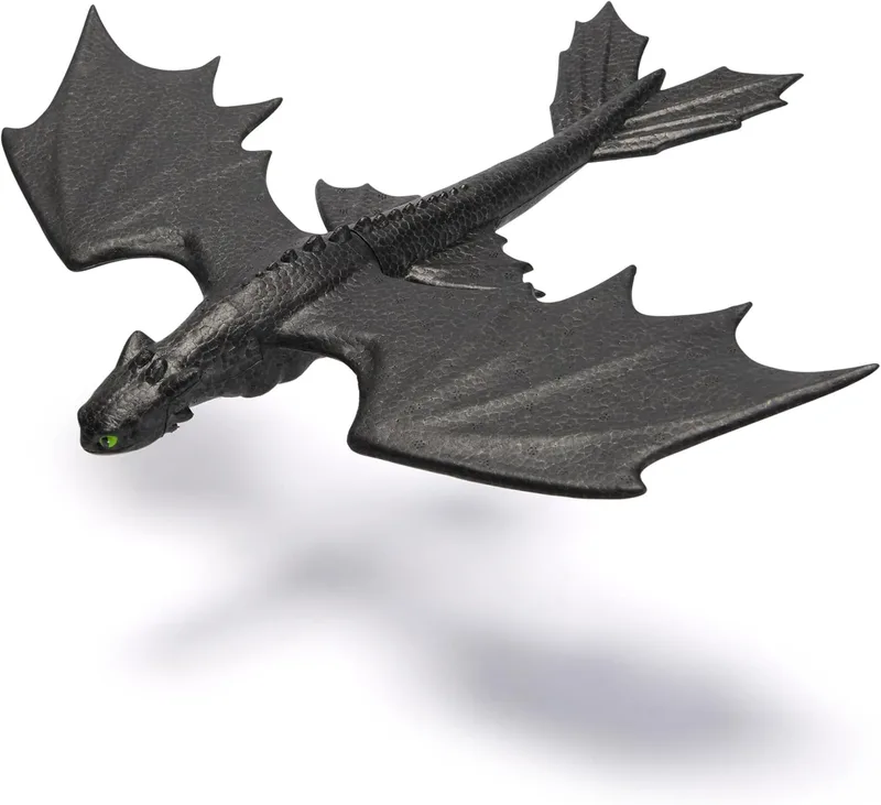 Dreamworks Dragons ▫️ Figura do Dragão Desdentado voador da série «Como Treinar o Teu Dragão», com asas estendidas de 38 cm, desliza no ar até 762 cm, 6072659, Brinquedos para crianças a partir dos 4 anos, Presente para crianças a partir dos 4 anos