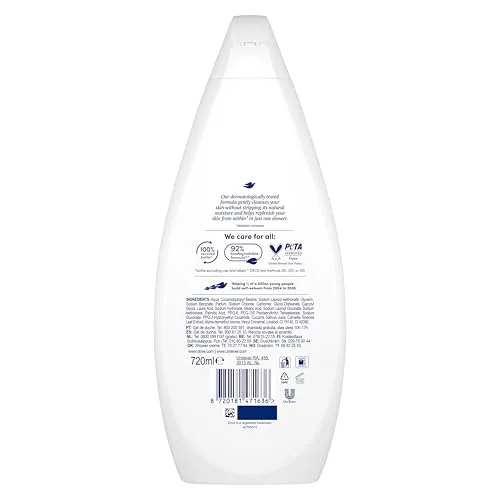 Dove ▫️ Gel de banho Cuidado Fresco: limpeza suave para uma pele macia, 720 ml 2