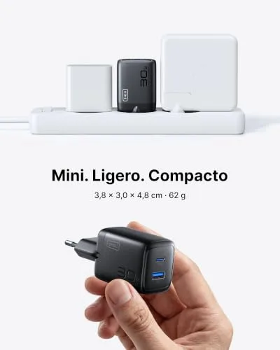 INIU ▫️ Carregador USB-C, 30 W, 1 pacote com carregador PD GaN de carregamento rápido e cabo de 60 W 5