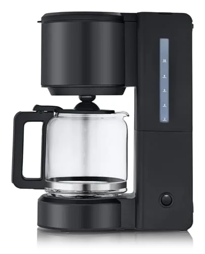 WMF ▫️ Stelio Aroma - Máquina de café de filtro com jarro de vidro, café de filtro, 10 chávenas, máquina de café em aço inoxidável, sistema antigotejamento, placa de aquecimento, desligamento automático, 1000 W, preto mate 3